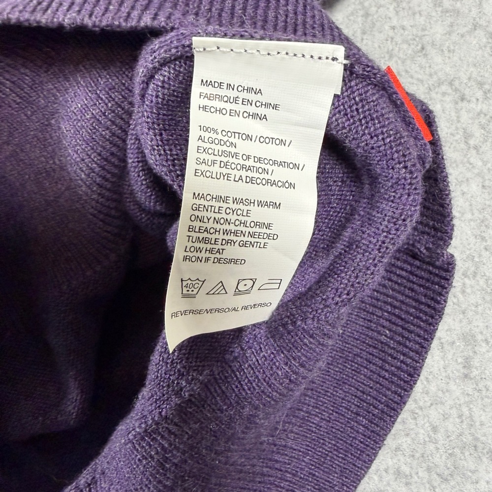 NWT IZOD V-Neck Sweater Mens 3XL Purple Premium Essentials 100% Cotton Knit - Picture 5 of 11